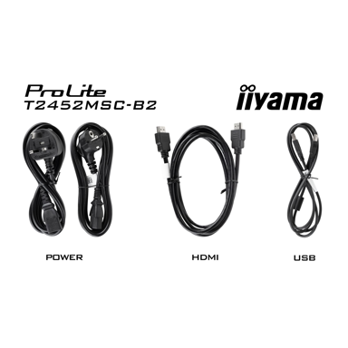 IIYAMA Monitor ProLite T2452MSC-B2 / 24", 1920 x 1080, Full HD, ekran osjetljiv na dodir, crna